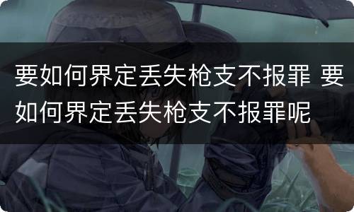 要如何界定丢失枪支不报罪 要如何界定丢失枪支不报罪呢
