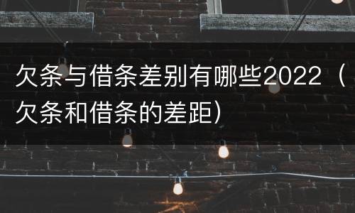 欠条与借条差别有哪些2022（欠条和借条的差距）