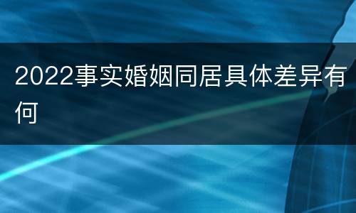 2022事实婚姻同居具体差异有何