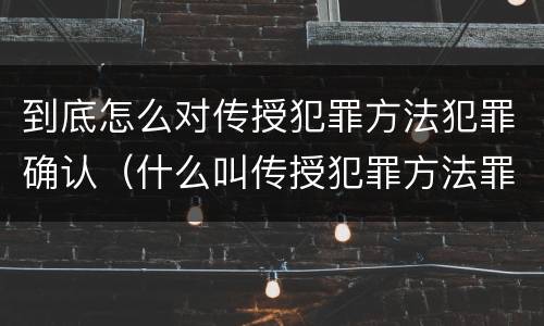 到底怎么对传授犯罪方法犯罪确认（什么叫传授犯罪方法罪）
