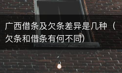 广西借条及欠条差异是几种（欠条和借条有何不同）