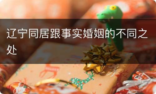 辽宁同居跟事实婚姻的不同之处