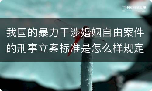 我国的暴力干涉婚姻自由案件的刑事立案标准是怎么样规定