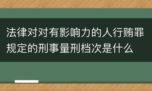 法律对对有影响力的人行贿罪规定的刑事量刑档次是什么