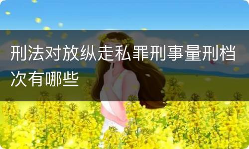 刑法对放纵走私罪刑事量刑档次有哪些