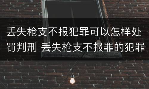 丢失枪支不报犯罪可以怎样处罚判刑 丢失枪支不报罪的犯罪主体