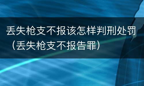丢失枪支不报该怎样判刑处罚（丢失枪支不报告罪）