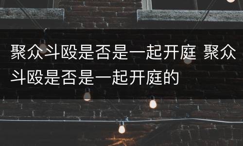 聚众斗殴是否是一起开庭 聚众斗殴是否是一起开庭的