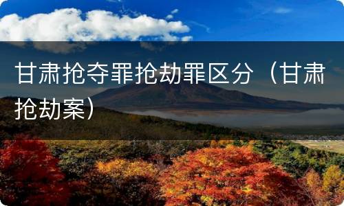 甘肃抢夺罪抢劫罪区分（甘肃抢劫案）