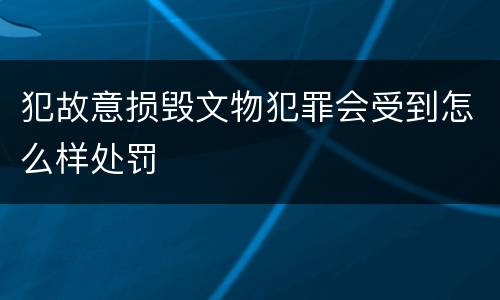 犯故意损毁文物犯罪会受到怎么样处罚
