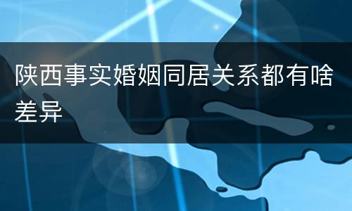 陕西事实婚姻同居关系都有啥差异