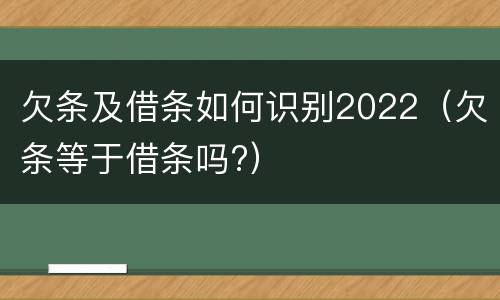 欠条及借条如何识别2022（欠条等于借条吗?）
