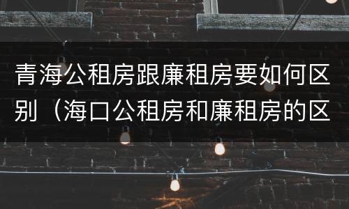 青海公租房跟廉租房要如何区别（海口公租房和廉租房的区别）