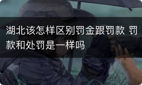 湖北该怎样区别罚金跟罚款 罚款和处罚是一样吗