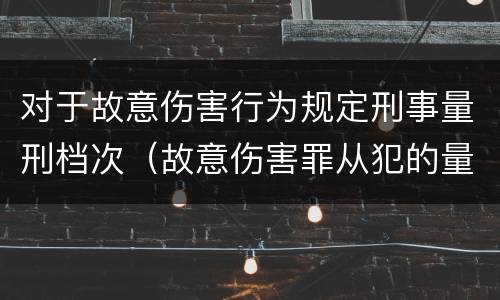 对于故意伤害行为规定刑事量刑档次（故意伤害罪从犯的量刑标准）