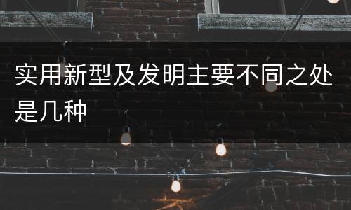 实用新型及发明主要不同之处是几种