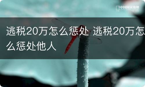 逃税20万怎么惩处 逃税20万怎么惩处他人