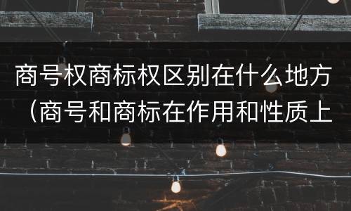 商号权商标权区别在什么地方（商号和商标在作用和性质上的区别）