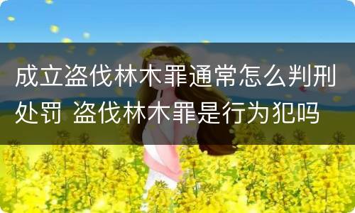 成立盗伐林木罪通常怎么判刑处罚 盗伐林木罪是行为犯吗