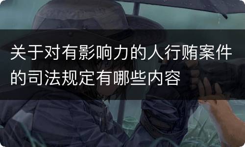 关于对有影响力的人行贿案件的司法规定有哪些内容