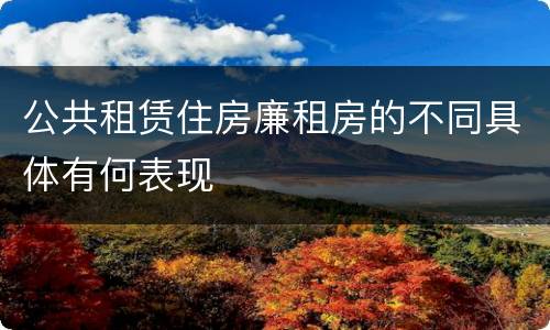 公共租赁住房廉租房的不同具体有何表现