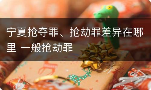 宁夏抢夺罪、抢劫罪差异在哪里 一般抢劫罪