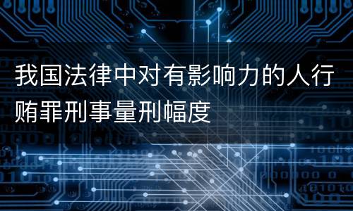 我国法律中对有影响力的人行贿罪刑事量刑幅度