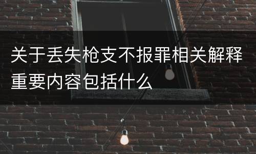 关于丢失枪支不报罪相关解释重要内容包括什么