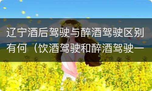 辽宁酒后驾驶与醉酒驾驶区别有何（饮酒驾驶和醉酒驾驶一样吗）