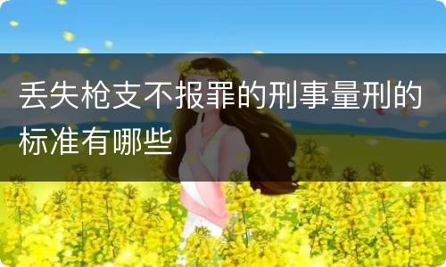 丢失枪支不报罪的刑事量刑的标准有哪些