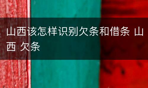 山西该怎样识别欠条和借条 山西 欠条