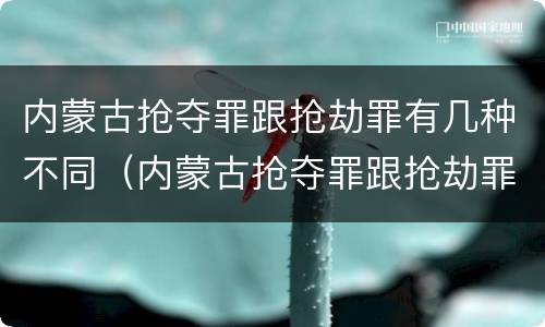 内蒙古抢夺罪跟抢劫罪有几种不同（内蒙古抢夺罪跟抢劫罪有几种不同吗）