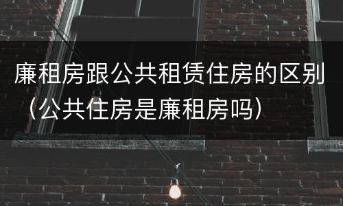 廉租房跟公共租赁住房的区别（公共住房是廉租房吗）