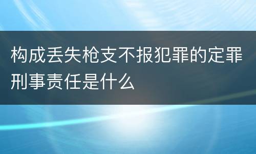 构成丢失枪支不报犯罪的定罪刑事责任是什么