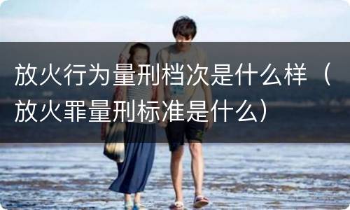 放火行为量刑档次是什么样（放火罪量刑标准是什么）