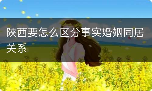 陕西要怎么区分事实婚姻同居关系