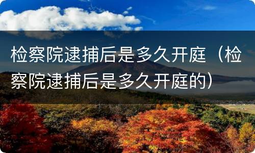 检察院逮捕后是多久开庭（检察院逮捕后是多久开庭的）
