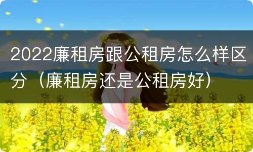 2022廉租房跟公租房怎么样区分（廉租房还是公租房好）