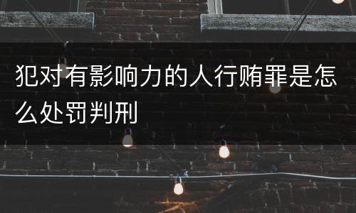 犯对有影响力的人行贿罪是怎么处罚判刑