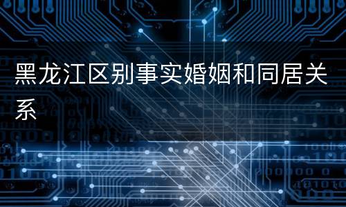 黑龙江区别事实婚姻和同居关系