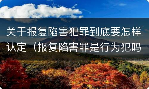 关于报复陷害犯罪到底要怎样认定（报复陷害罪是行为犯吗）