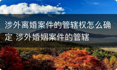 涉外离婚案件的管辖权怎么确定 涉外婚姻案件的管辖