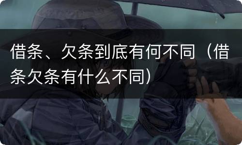 借条、欠条到底有何不同（借条欠条有什么不同）