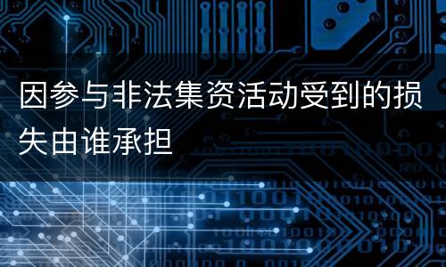 因参与非法集资活动受到的损失由谁承担