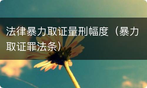 法律暴力取证量刑幅度（暴力取证罪法条）