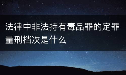 法律中非法持有毒品罪的定罪量刑档次是什么