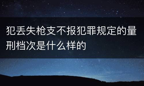 犯丢失枪支不报犯罪规定的量刑档次是什么样的