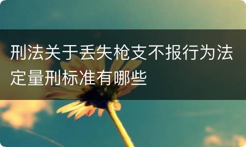 刑法关于丢失枪支不报行为法定量刑标准有哪些