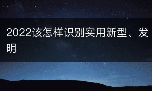 2022该怎样识别实用新型、发明