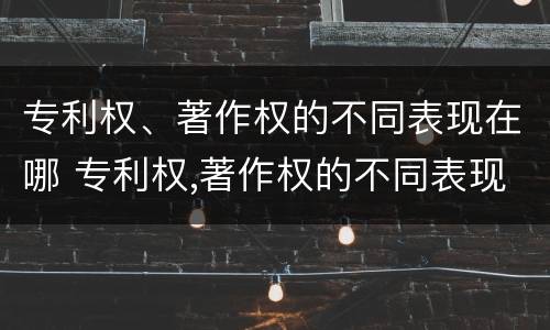 专利权、著作权的不同表现在哪 专利权,著作权的不同表现在哪方面